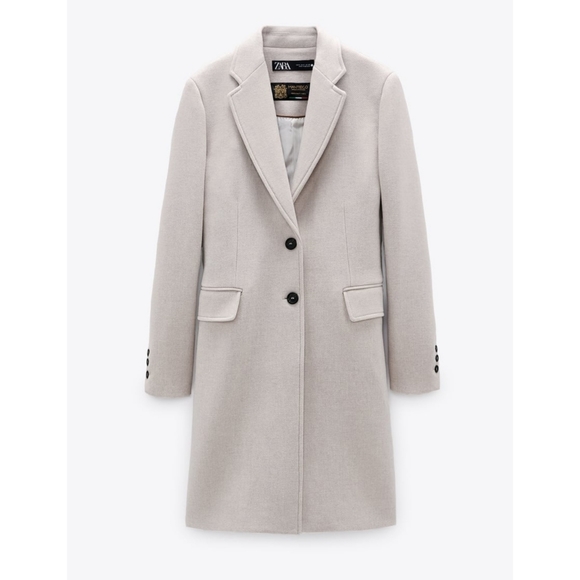 NWT ZARA WOOL COAT STONE COLOR - Picture 15 of 15